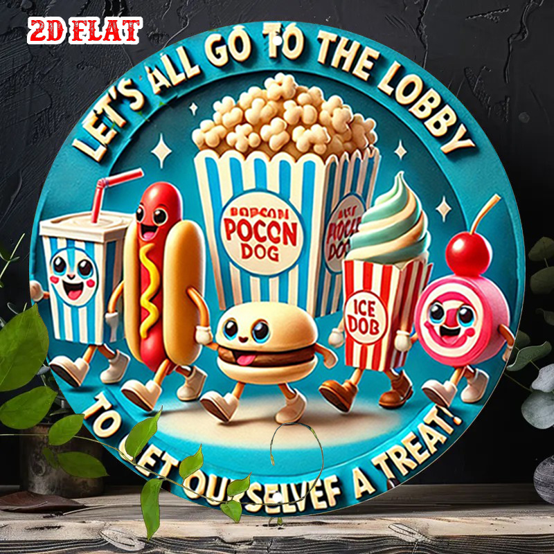 2D Flat Round Metal Sign Vinta – Home Cinema Food recenzja i cena