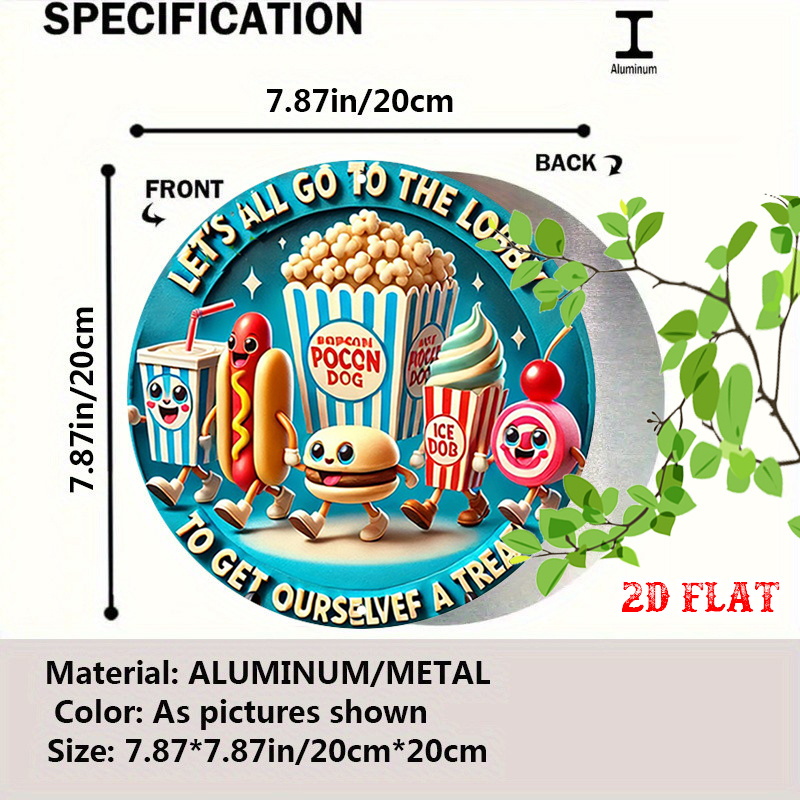 2D Flat Round Metal Sign Vinta – Home Cinema Food recenzja i cena