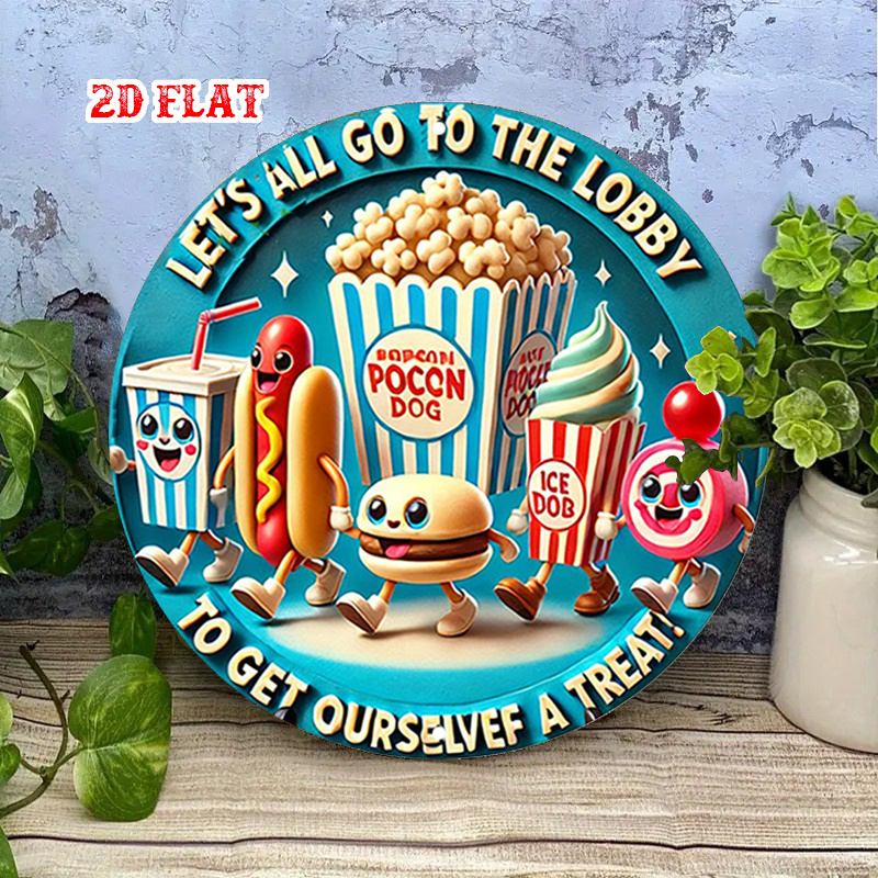 2D Flat Round Metal Sign Vinta – Home Cinema Food recenzja i cena