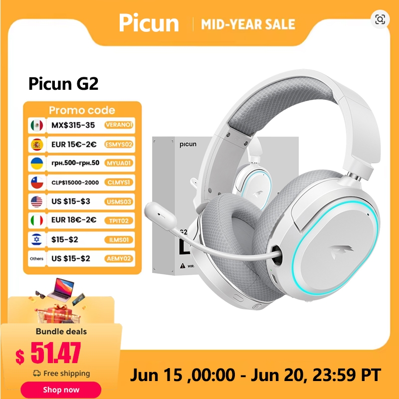 Picun G2 2.4GHz Bluetooth Wire – Home Cinema Headphones recenzja i cena