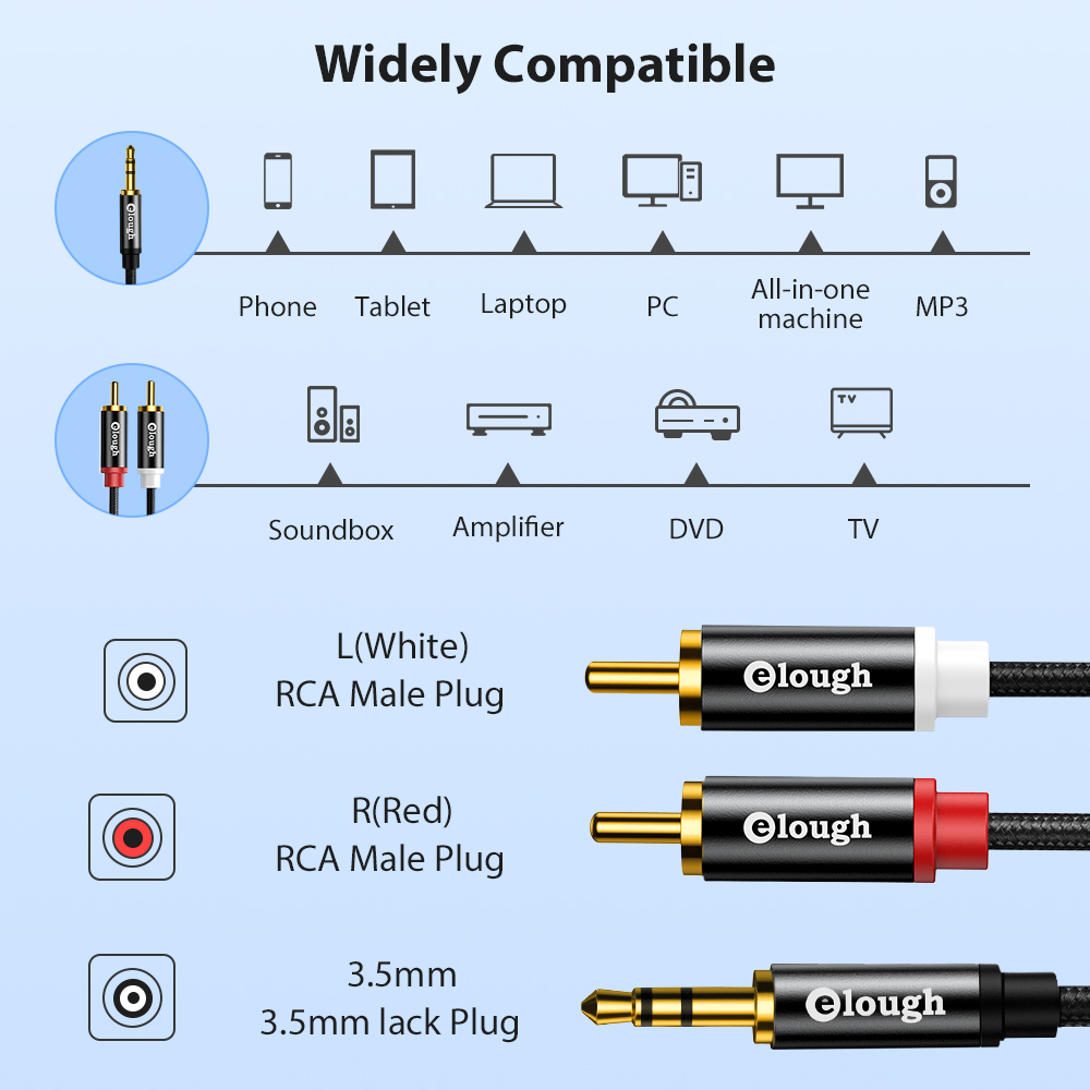Elough RCA Cable AUX RCA Speak – Home Cinema Tv recenzja i cena