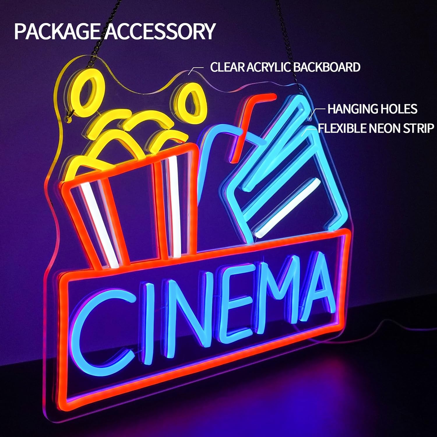 Popcorn Neon Sign Dimmable Foo – Home Cinema Food recenzja i cena