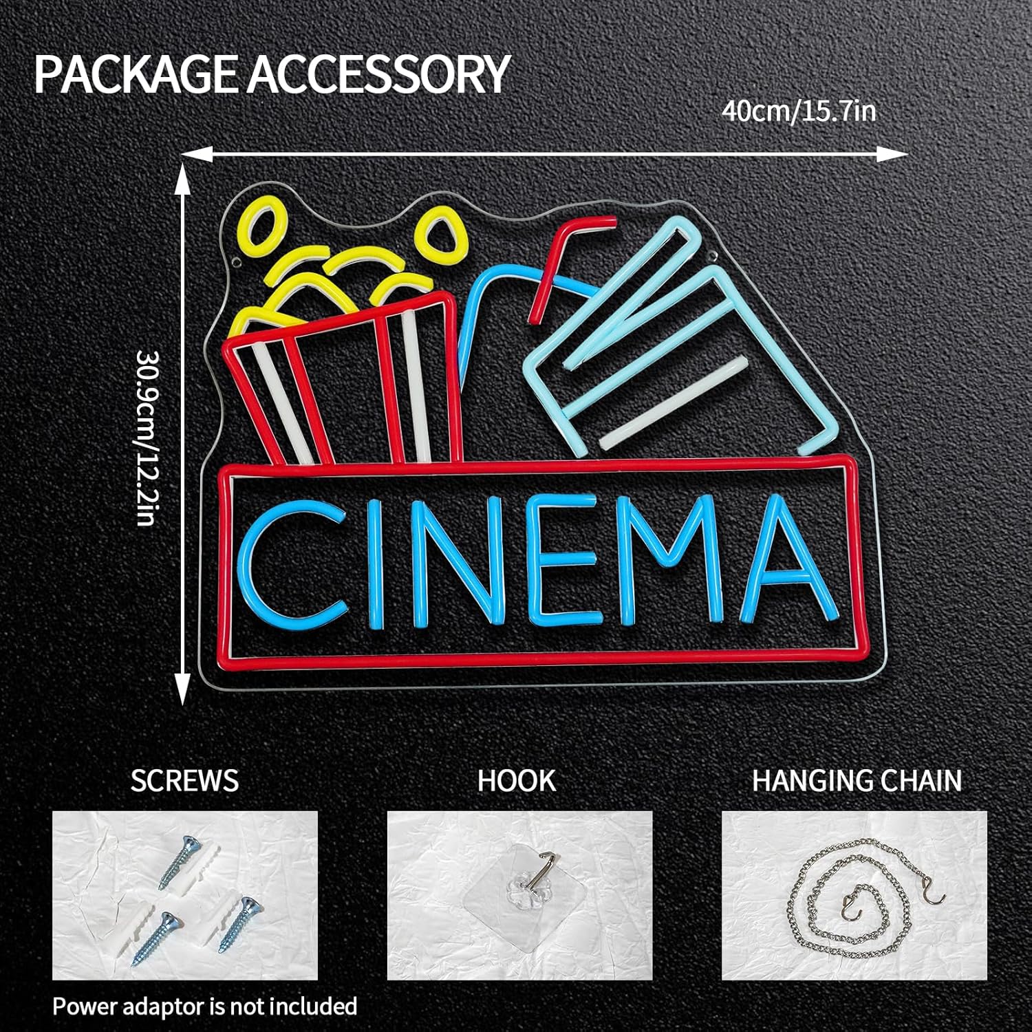 Popcorn Neon Sign Dimmable Foo – Home Cinema Food recenzja i cena