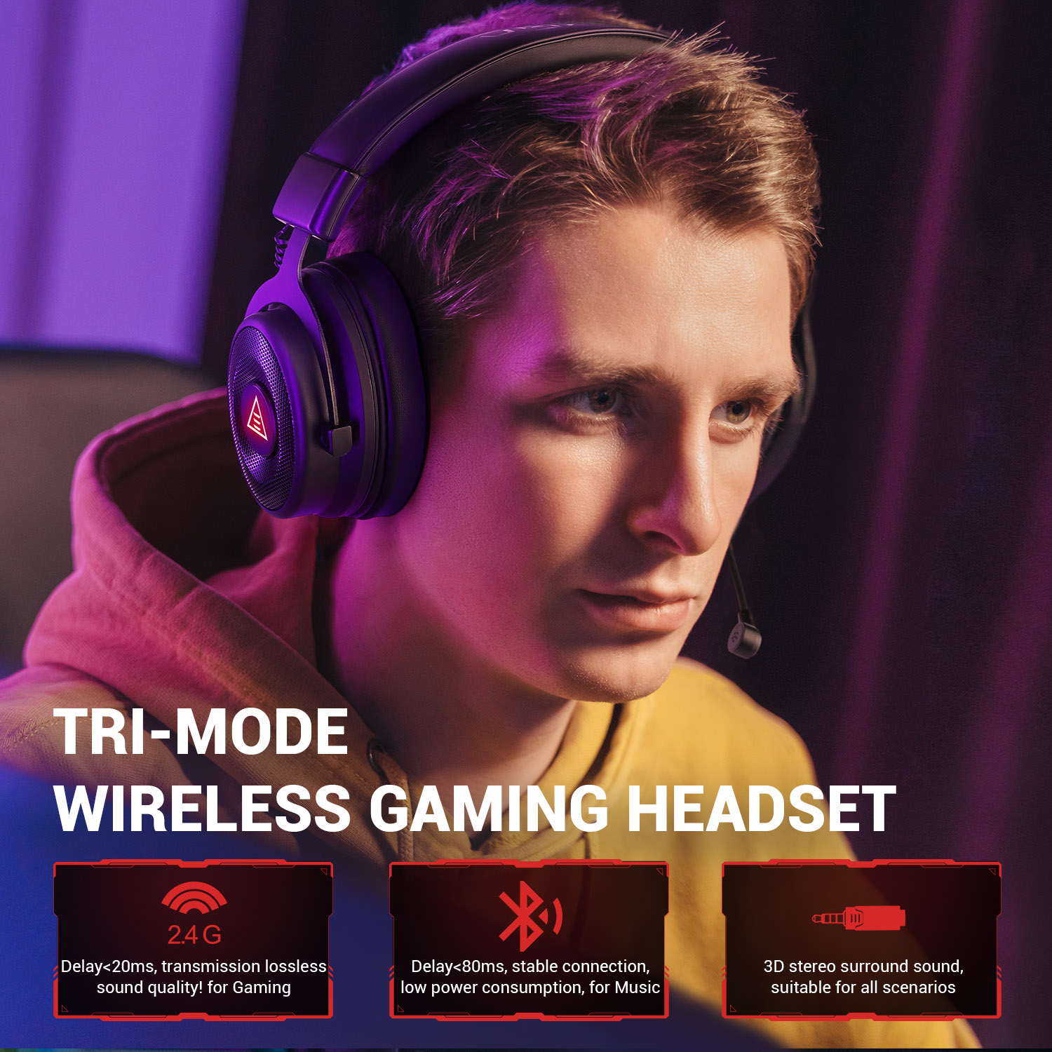 EKSA E900 BT 2.4GHz Wireless B – Home Cinema Headphones recenzja i cena